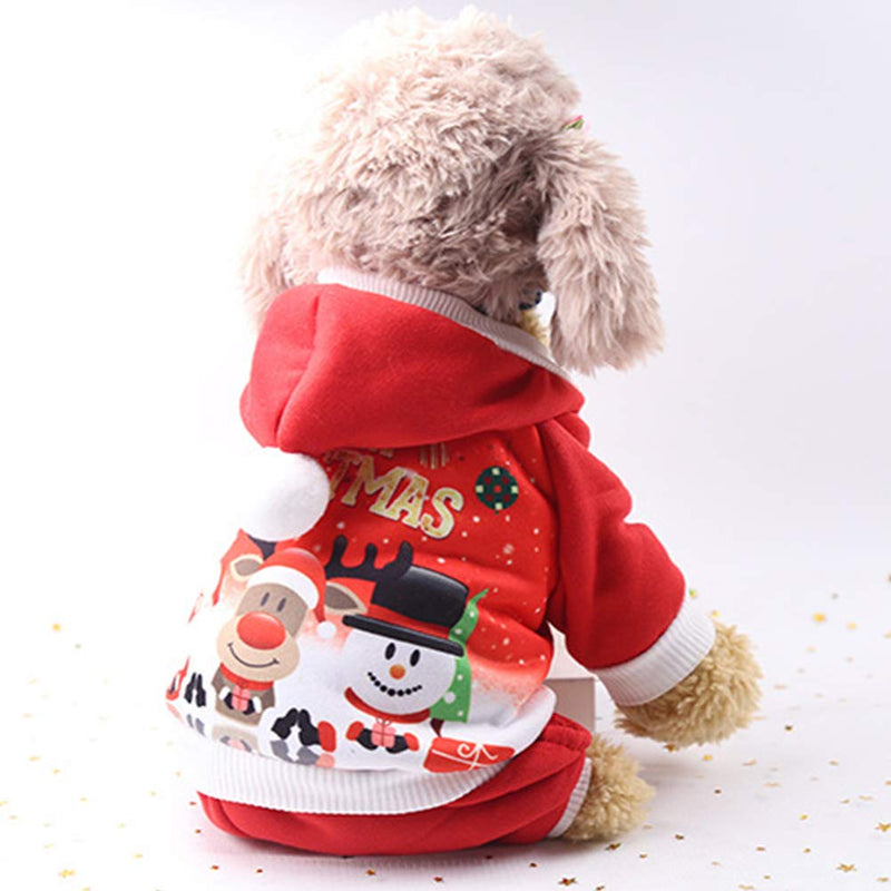 [Australia] - NACOCO Pet Four-Legged Christmas Hoodie Sweater with Santa Claus Snowman Elk Dog Cat Winter Clothes Medium 
