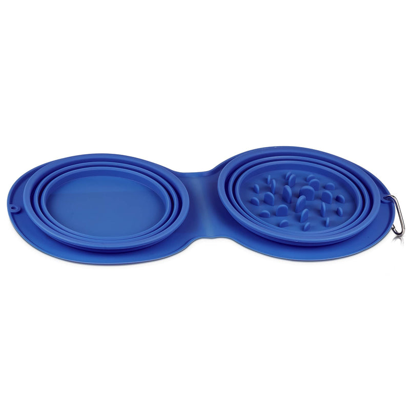 Baylee & Me Collapsible Dog Bowls - Portable Slow Feeder Travel Dog Bowls for Dogs and Cats, 9oz - Foldable, Expandable Bowls with No Spill Silicone Mat for Outdoors- Pet Accessories for Dogs - PawsPlanet Australia
