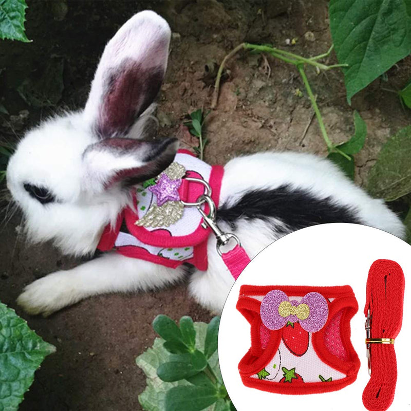 Bunny Kitten Harness Small Pet Animal Leash Harness Set Comfortable Chest Strap Traction Vest for Rabbit Hamster Guinea Pig Hamster Fer (S) S - PawsPlanet Australia