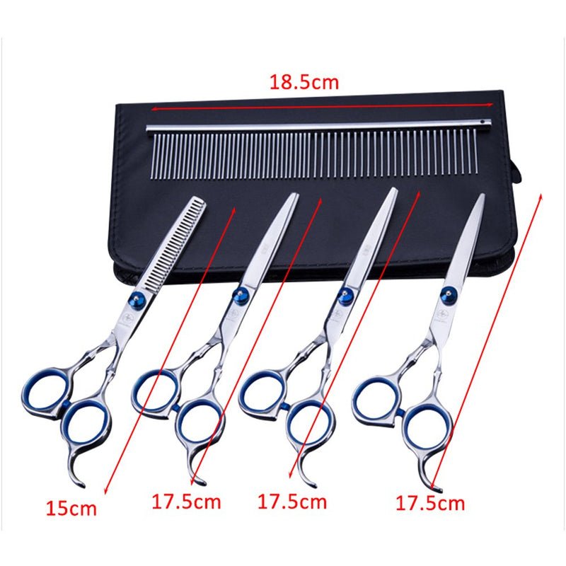 Hundeschere Fellschere für Hunde Katze 5-in-1 Scharfe Gebogene Schere Set Dog Grooming Set für Gesicht, Körper, Ohren - PawsPlanet Australia