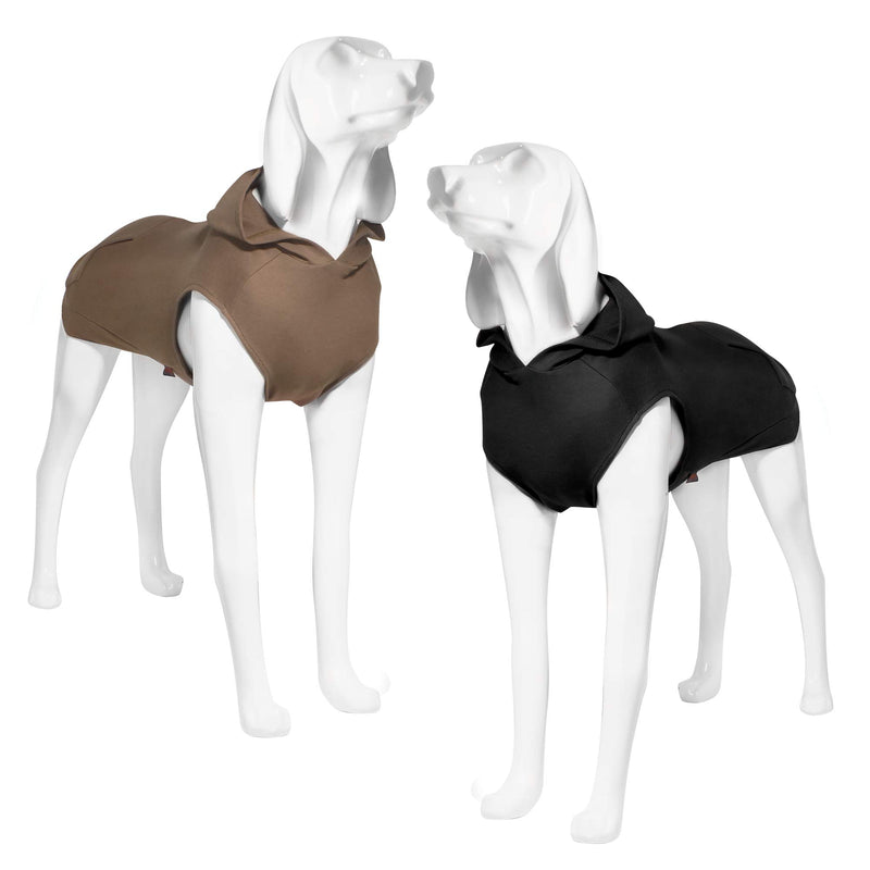 Kickred 2 Pieces Dog Hoodie Sweaters, Spring Dog Vest Sweatshirt with Hat & Pocket & Leash Hole, Basic Pet Clothes Hoodies for Small Medium Large Dogs X-Small Black & Brown - PawsPlanet Australia