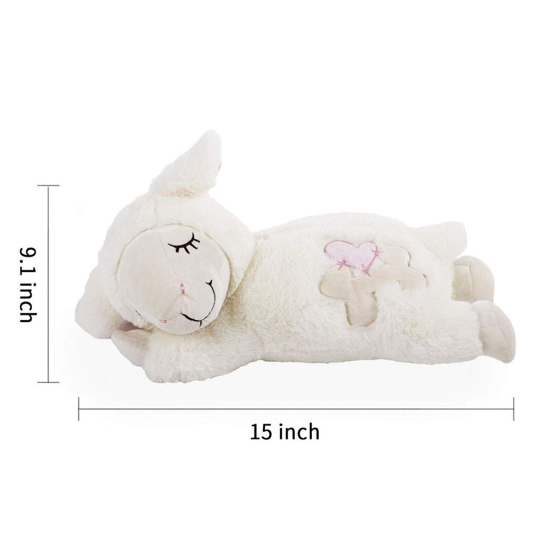 [Australia] - All for Paws Puppy Heart Beat Behavioral Aid Plush Toy, Dog Comfort Sleep Toys White Sheep 