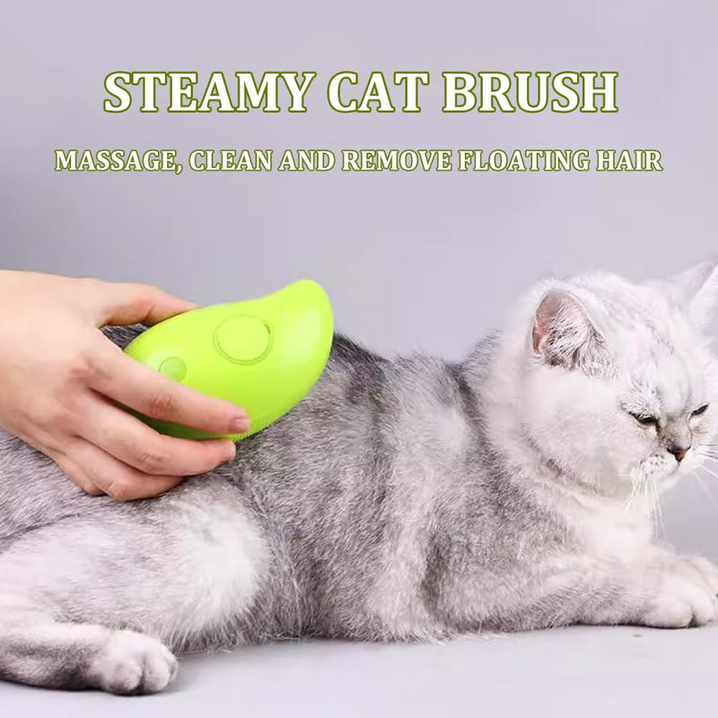 RUOPAN 3 In 1 Self Cleaning Cat Steamer Brush - Removes Tangled Hair and Massages - PawsPlanet Australia