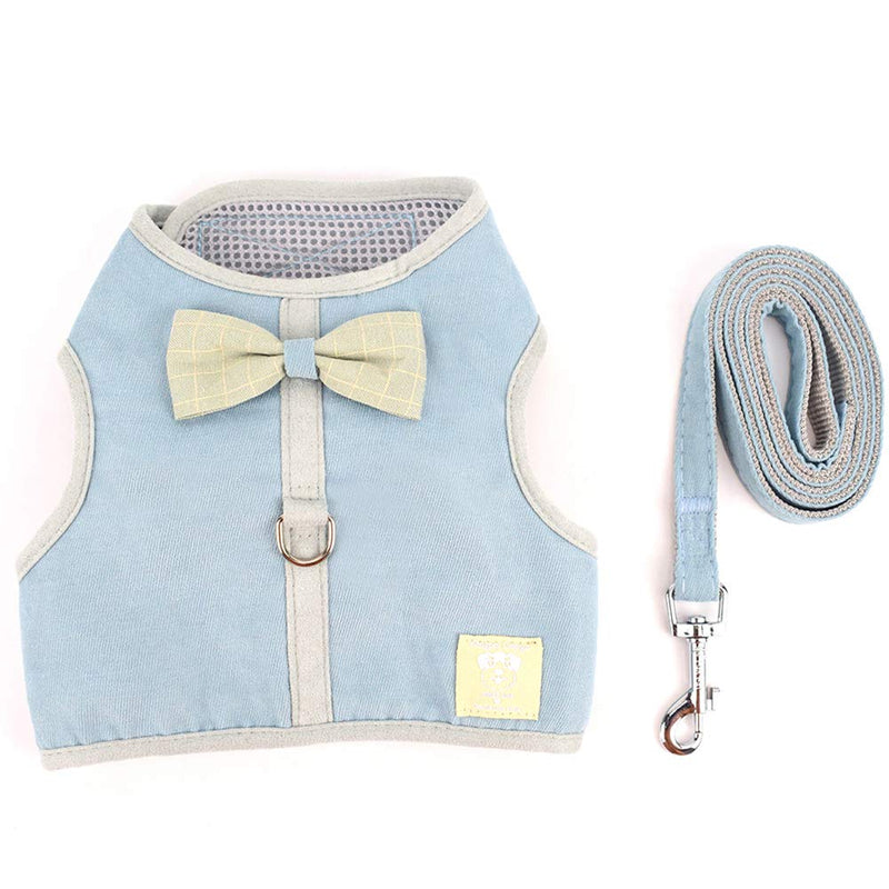 Pet Dog Harness Vest with Leash Set Puppy Harness Kitty Escape Proof Harness for Small Dogs Big Cats-Cute Bow Tie (M-Chest(cm/inch): 29-40/11.5-15.7, Blue) M--Chest(cm/inch): 29-40/11.5-15.7 - PawsPlanet Australia