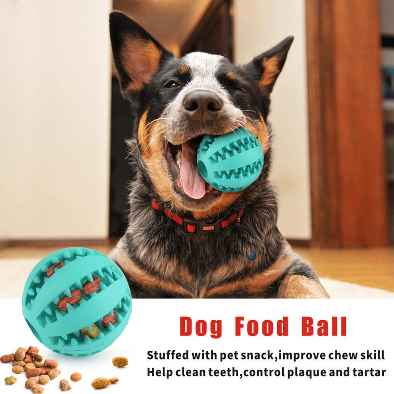 Idepet Dog Treat Ball Set of 3,Nontoxic Nature Rubber Fetch Food Squeaky Feeder Pet Toys for Small Medium Large Dogs Teeth Cleaning Chewing Training IQ Training - PawsPlanet Australia