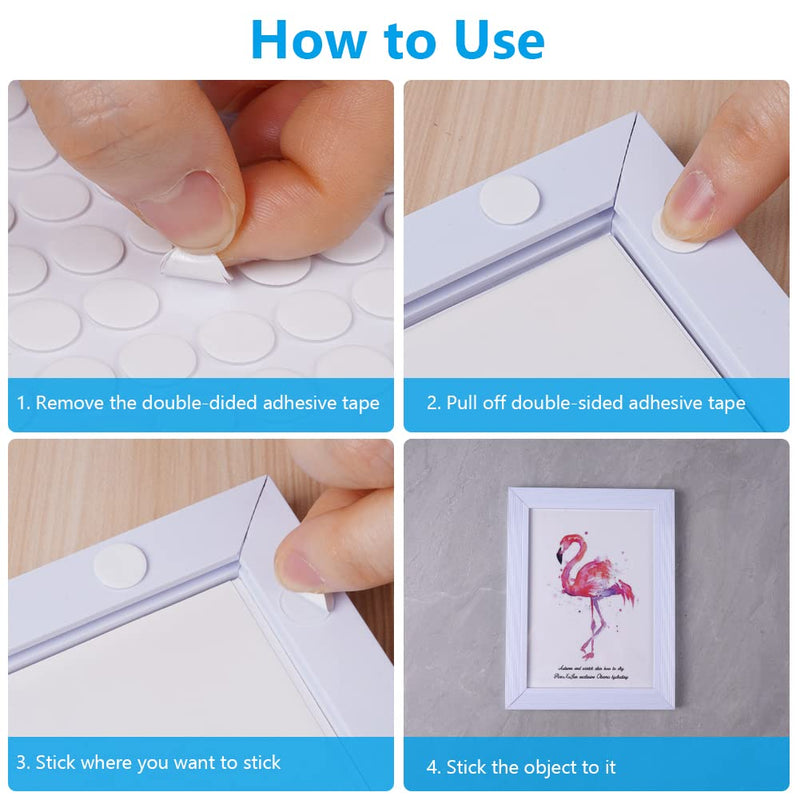 OFFCUP Adhesive Dots, 350 Pieces Double-Sided Adhesive Dots Transparent, 1mm Clear Sticky Stapling, Chlaufe Dots Self-Adhesive Adhesive Tape Pads for Walls, Floors, Plastic, Metals 300 Pieces, 1cm - PawsPlanet Australia