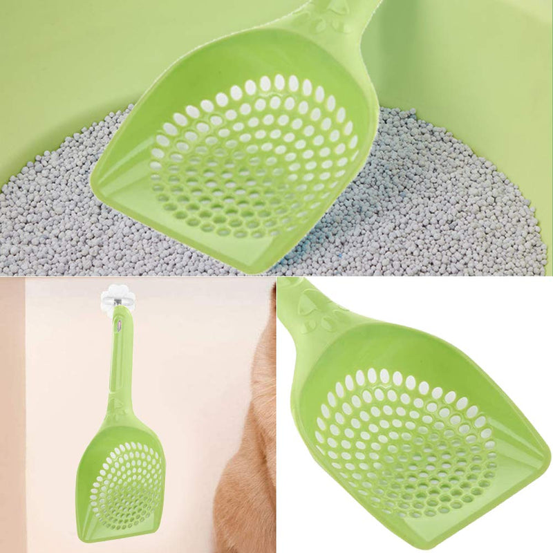 XYDZ 6PCS Cat Litter Scoop Plastic Litter Pet Shovel Cat Dog Sand Sifter Poop Sieve Cleaning Tool with Food Feeder Shovel Scoop Set Easy to Clean - Green - PawsPlanet Australia