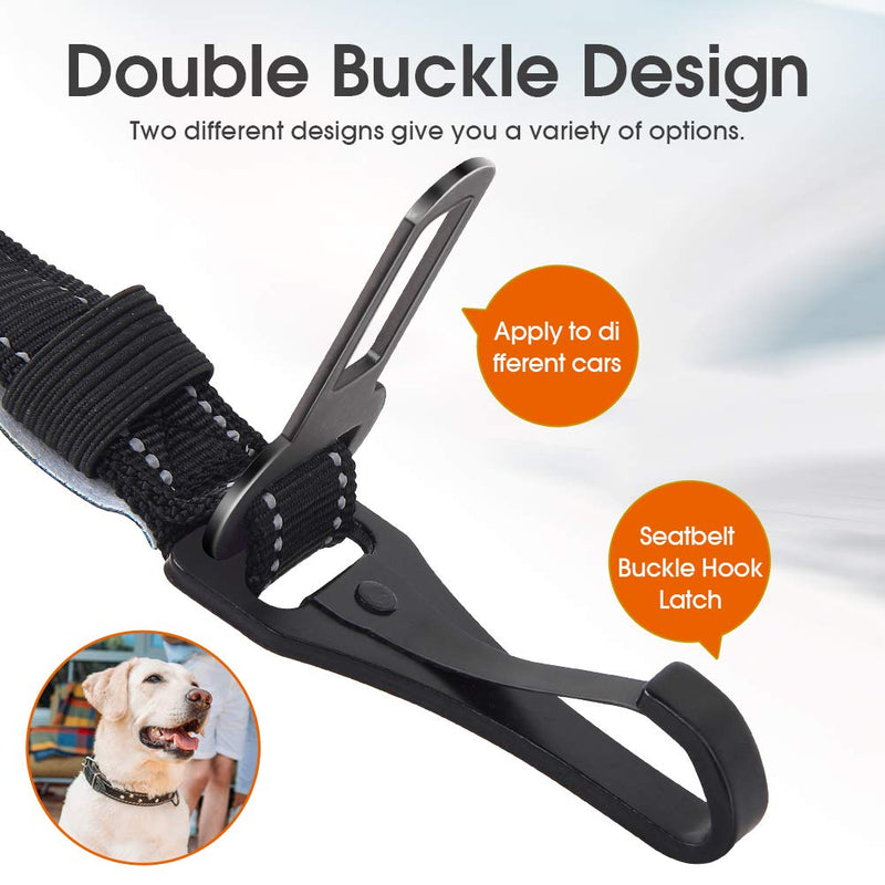 PYJR Dog Harness Car Seat Belt, Dog Car Seat Belts, Easy Clip System With Latch Suspension, Safety Reflective Stitching Elastic Leads Harness, Adjustable Length, For Small Medium Large Dogs. - PawsPlanet Australia