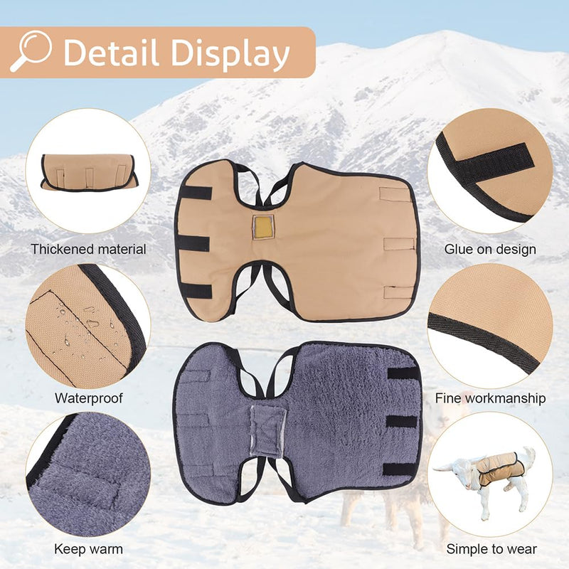 2 Pack Brown Goat Blanket for Winter Goat Coat Cold Weather Waterproof Windproof Goat Jacket Blanket to Keep Goat Warm Lamb Coat with Straps Thickened Belly Protection - PawsPlanet Australia