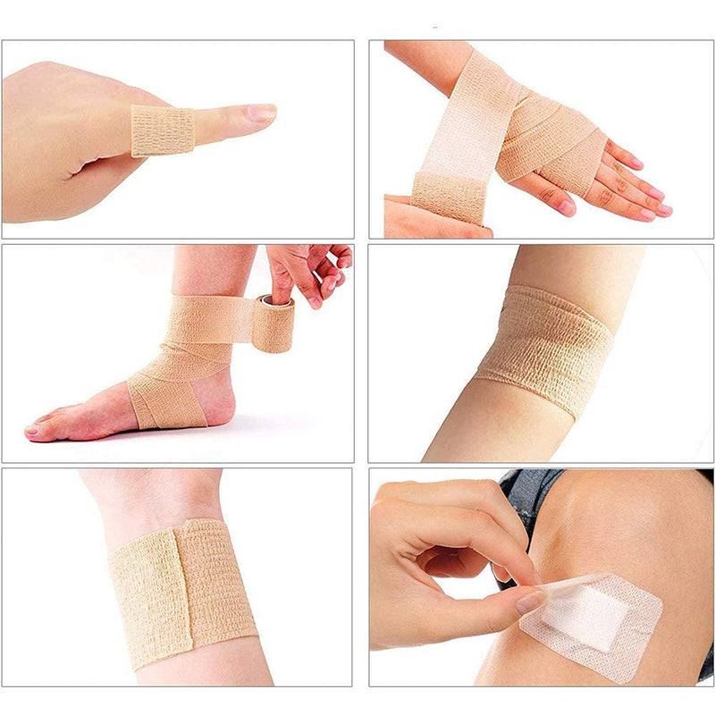 6 Rolls Cohesive Bandage, Self Adherent Wrap, 5cm x 4.5m Elastic Self Adhesive Tape, Medical Tape, Pet Vet Wrap for First Aid, First Aid Supplies for Sports, Wrist, Ankle Sprains & Swelling - PawsPlanet Australia