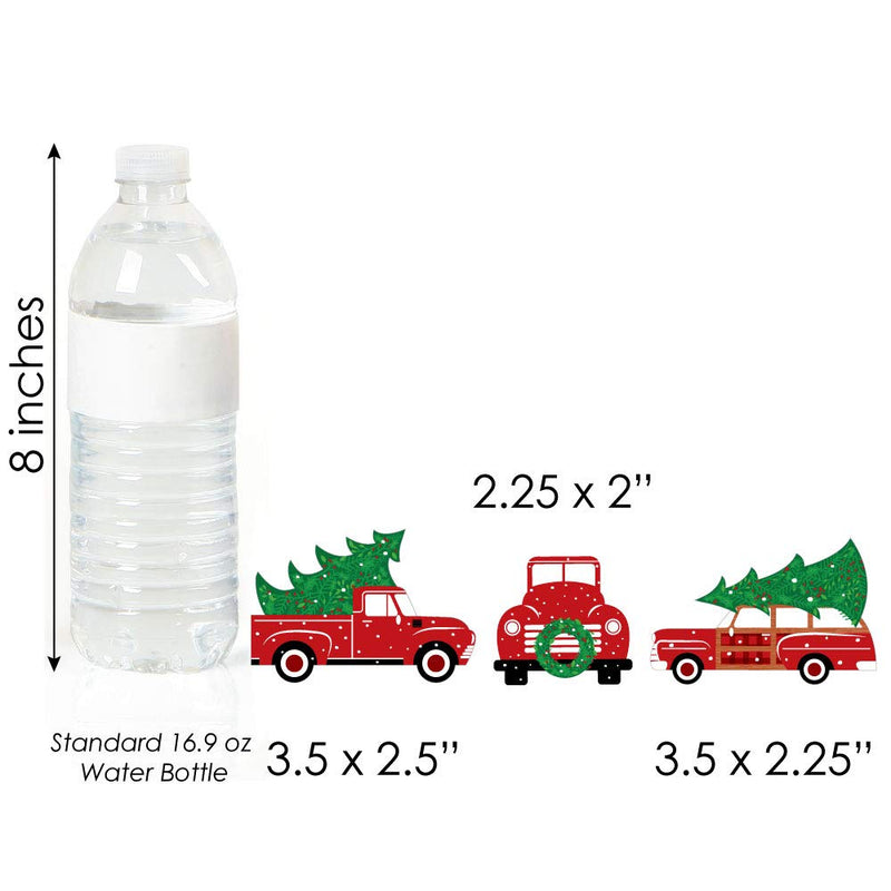 Big Dot of Happiness Merry Little Christmas Tree - Shaped Red Truck and Car Christmas Party Cut-Outs - 24 Count - PawsPlanet Australia