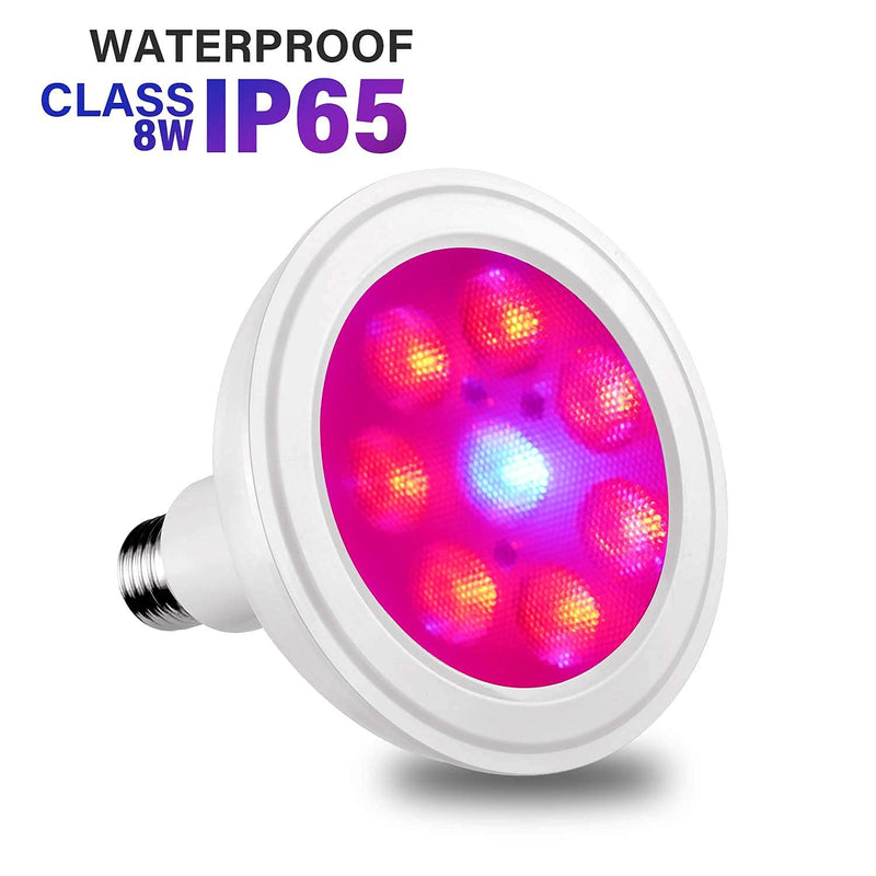 Luxbird LED Plant Grow Light Bulb PAR20 8W Waterproof 630nm Refugium Light Bulb, E26 Socket, Not Dimmable, Suitable for Macroalgae and Hydroponics Indoor Garden Greenhouse and Organic Soil - PawsPlanet Australia