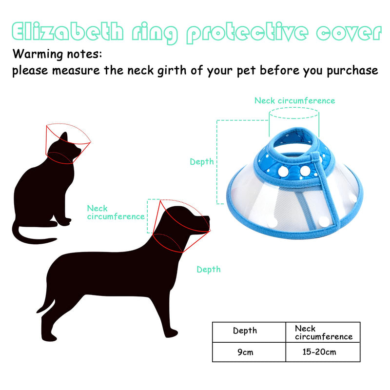Neck Brace for Pets Protective Collar Cone Collars Soft Cat Protective Collar Neck Brace Anti Bite Cat Recovery Collar Adjustable Plastic for Puppies Small Dogs Kittens, 1-2kg Blue - PawsPlanet Australia