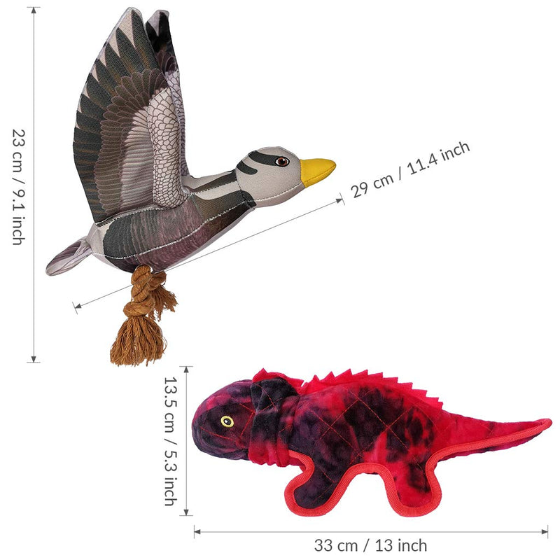 Aquatic Human Squeaky Dog Toys, Plush Puppy Chew Toys, Soft and Interactive Teething Toys, Lizard & Wild Goose Shaped, Lasting Longer, Good for for Small, Medium, Large Dogs & Christmas/Birthday - PawsPlanet Australia