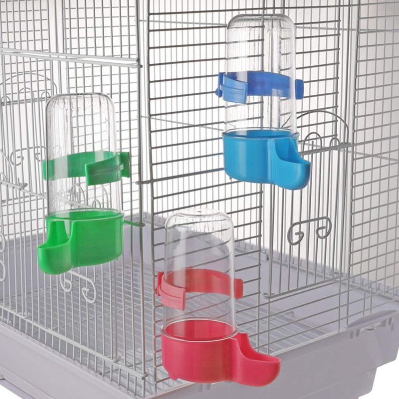 POPETPOP 3pcs Automatic Bird Feeders Bird Water Bottles Food Dispensers Hanging in Birds Cage for Cockatiel Parrots Budgie Lovebirds (Red Blue Green) - PawsPlanet Australia