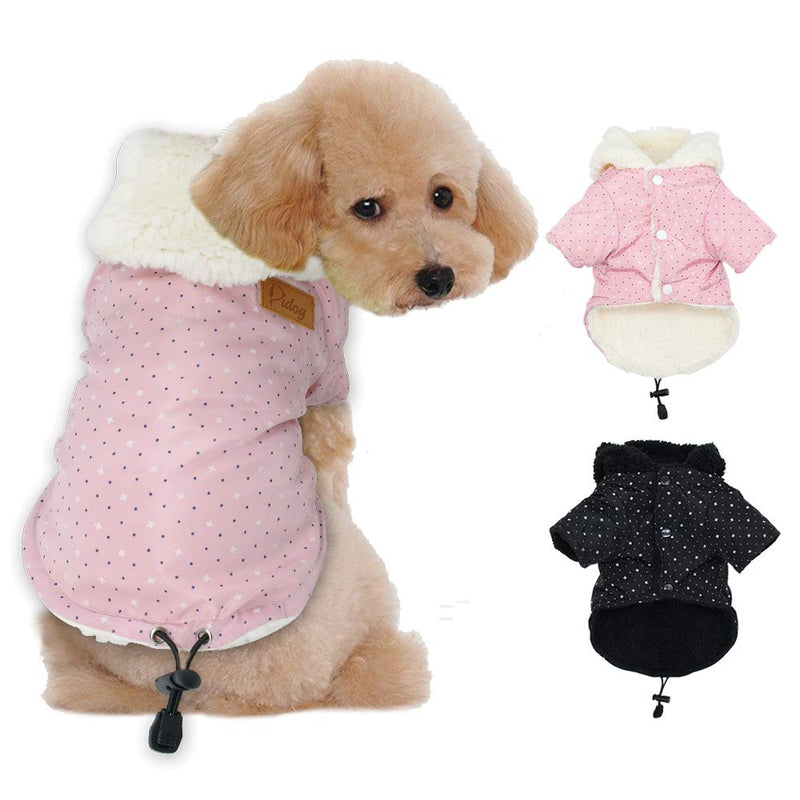 [Australia] - ZEEY Puppy Warm Coat Cute Woolen Doggie Winter Sweater, Thickened Two - Legged Pet Fashion Outfit Cotton Wool Dog Coat L Pink 