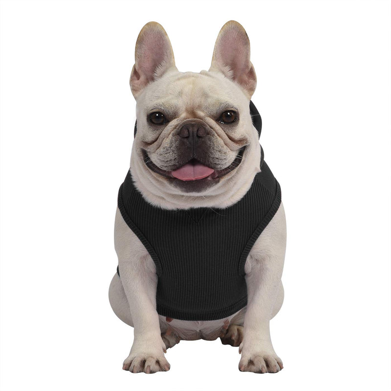 [Australia] - HDE Dog Hoodie Fleece Dog Sweater Hooded Sweatshirt for Large Medium Small Dogs Love Rescued Me (Black) 