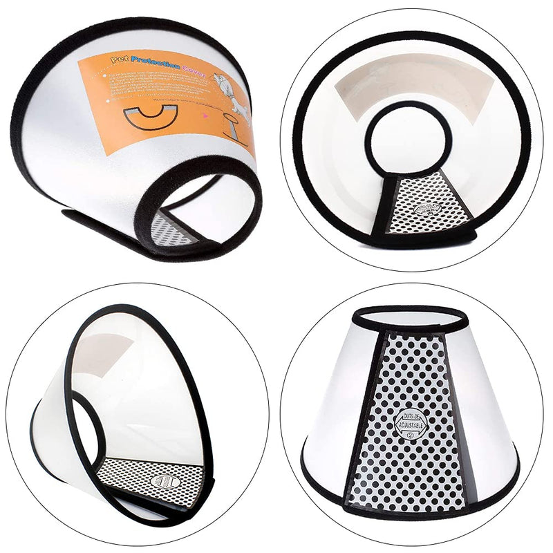 Adjustable Pet Cone Protective Collar Comfy Pet Cone Collar Plastic Elizabethan Neck Collar for Dogs and Cats - PawsPlanet Australia