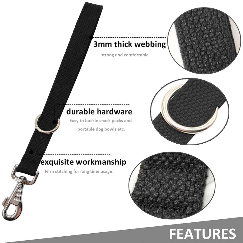 Hoanan 12 Inch Short Dog Leash, Tactical Heavy Duty Traffic Leash, Thick Tab Leash for Medium Large Dogs Walking Training black - PawsPlanet Australia