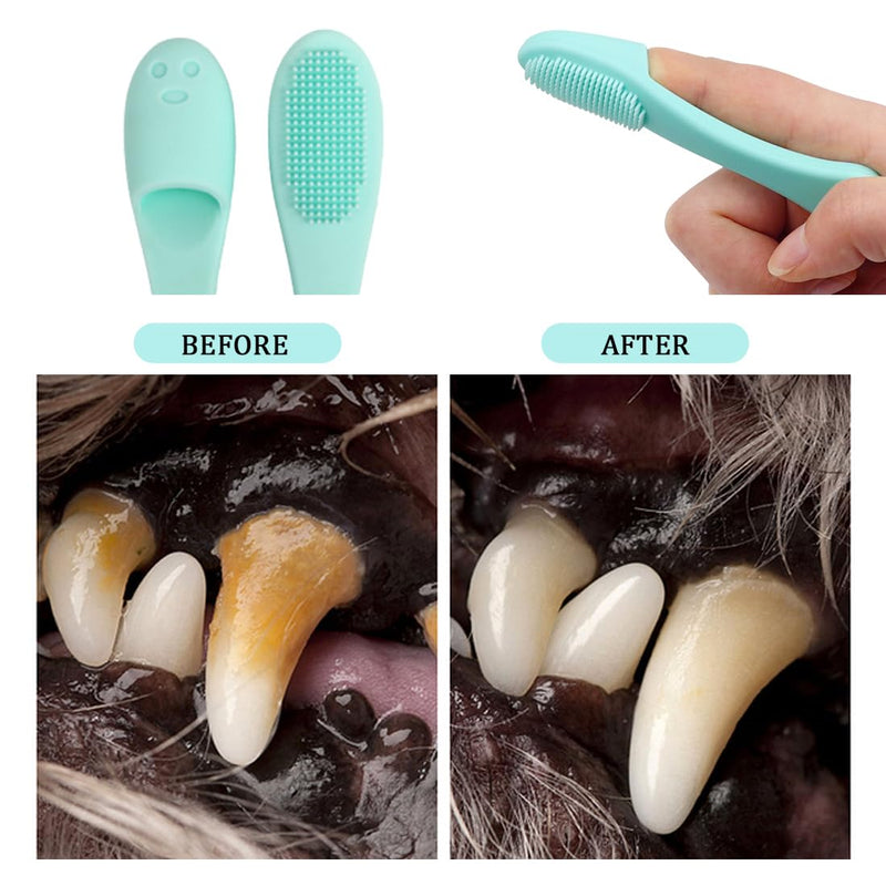 PLKSEI Pack of 6 Dog Toothbrush Silicone Pet Toothbrush Finger Toothbrush for Small Dogs Cats Dental Care - PawsPlanet Australia