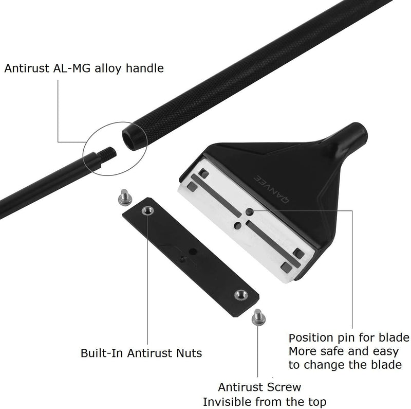 [Australia] - Aluminum Magnesium Alloy Scraper Cleaner, with 10 Stainless Steel Blade for Aquarium Fish Tank Glass Cleaning, Lenght Extended to 16inch 