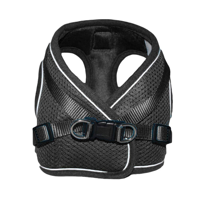 [Australia] - Domkim Soft Mesh No Pull Dog Harness and Leash Set for Small Medium Dogs/Cats, Cat Harness and Leash for Walking Escape Proof XS -10-11" Chest Black 