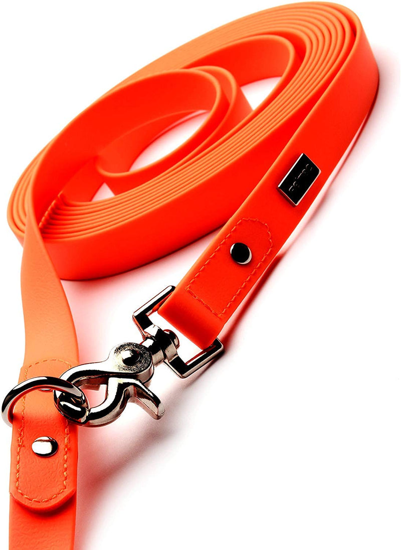 PetTec dog leash, tow line & lead *5m* up to 80kg, adjustable training leash/training leash/trekking leash for dogs made of TRIOFLEX (similar to Biothane), water-repellent & robust, Dog Leash 5m tow line orange - PawsPlanet Australia