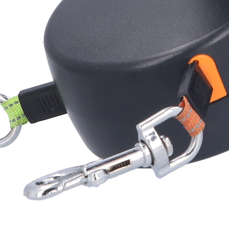 Roll-up dog leash, 360° rotating retractable dog leash for 2 dogs with a length of 3 meters, flashlight, dog waste bag with bag dispenser - PawsPlanet Australia