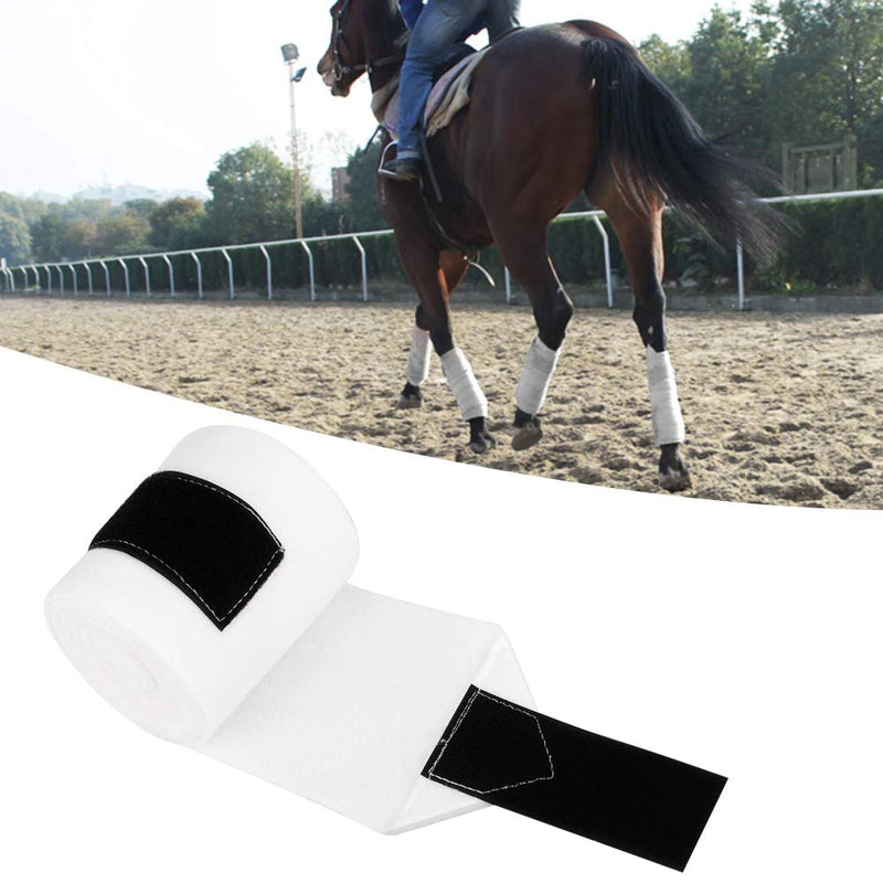 4 Rolls Horse Leg Wrap White Thicken Fleece Horse Leg Protection Bandage Professional Equestrian Horse Leg Polo Wrap for Exercising Training - PawsPlanet Australia