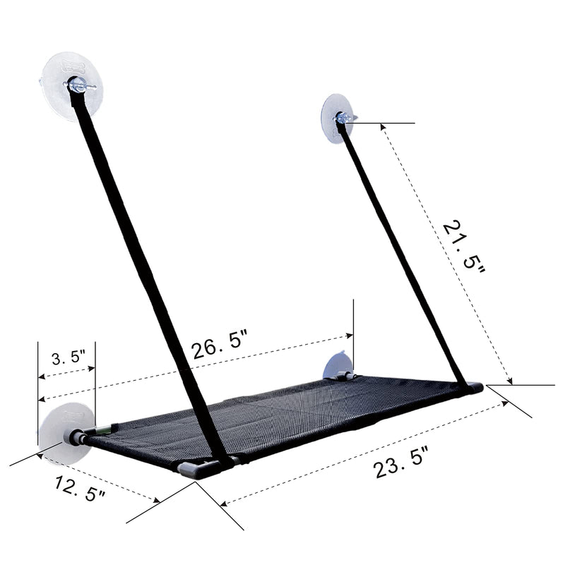 WHICH DOG Cat Window Hammock Perch Seat Bed with Strong Suction Cups for Any Indoor Cats Play,Sunbathing,Napping,Overlooking,Safety,Space Saving,Easier to Assemble Black - PawsPlanet Australia