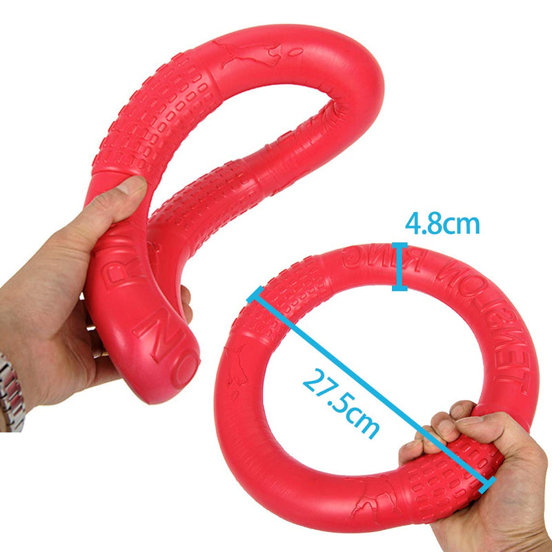 PETCUTE Pet Games for dogs frisbee ring dog frisbees Fetch Toys hoops dog throw dog toys for large dogs 2 Pieces L Red - PawsPlanet Australia