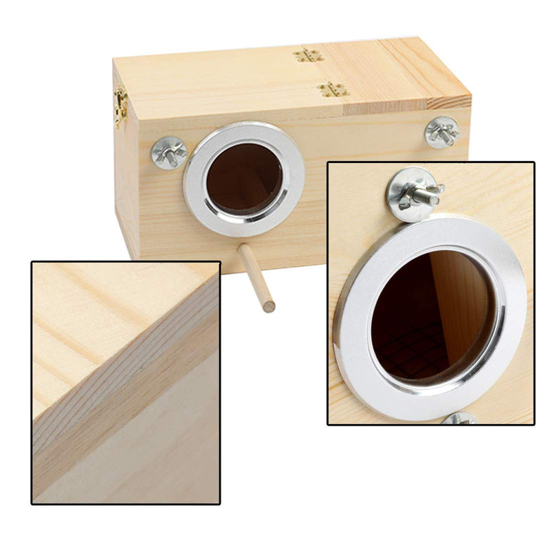 [Australia] - Tfwadmx Parakeet Nesting Box, Bird Nest Breeding Box Cage Wood House for Finch Lovebirds Cockatiel Budgie Conure Parrot (9.8"×5.1"×5.3") 