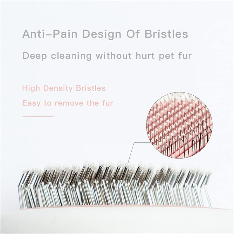 Marchul Pet Brushes Cat Brush, Dog Brush for Long Hair and Short Hair Cats and Dogs, Self-Cleaning Slicker Brush, Grooming Massage Brush Removes Loose Undercoat and Matted Hair A-Pink - PawsPlanet Australia
