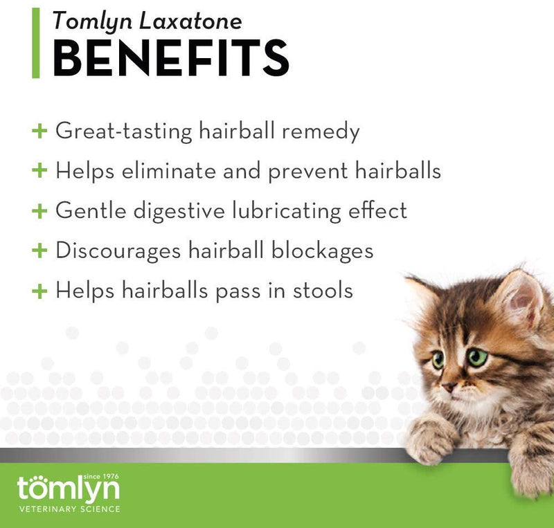 Tomlyn Laxatone Hairball Remedy Gel for Cats - Catnip Flavor (2 Pack) - PawsPlanet Australia