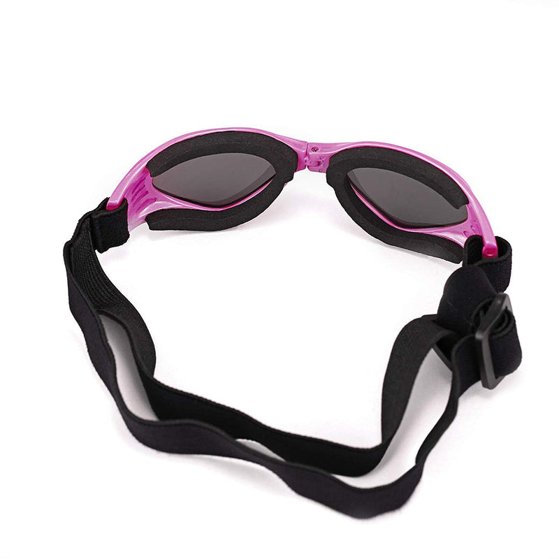 [Australia] - Loggipet Dog Goggles Sunglasses UV Protective Foldable Pet Sun Glasses Adjustable Waterproof Eyewear for Cat Dog Pink 