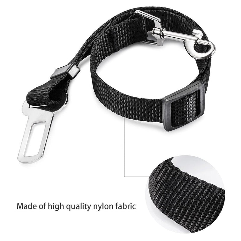Dog Seat Belt for dogs in Car - Adjustable Dog Car Seat Belts -Harness Dog Seatbelt Safety Lead Dog Vehicle Travelling Leash -Adjustable Safety Seat Belt For Dog Cat and Pets (MAIN) (BLACK) BLACK - PawsPlanet Australia