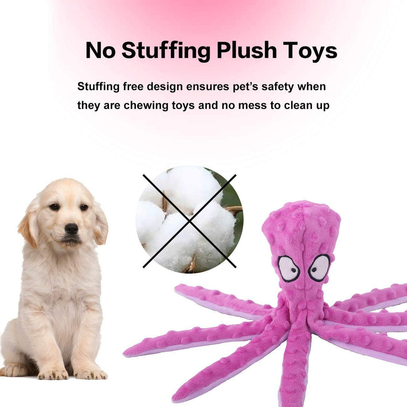 futureyun Dog Squeaky Toys No Stuffing Squeaky Dog Toy Octopus Dog Toys for Puppy Teething Durable Interactive Dog Chew Toys for Small to Medium Dogs Training and Reduce Boredom 2 Pack blue pink - PawsPlanet Australia