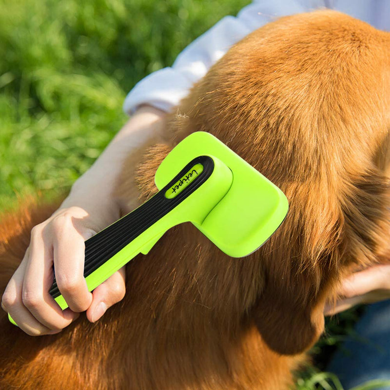 [Australia] - Winkeyes Pet Slicker Brush Self Cleaning Grooming Brush Dog Deshedding Tool Remove Dead Undercoat and Loose Hairs Suitable for Dogs Cats 