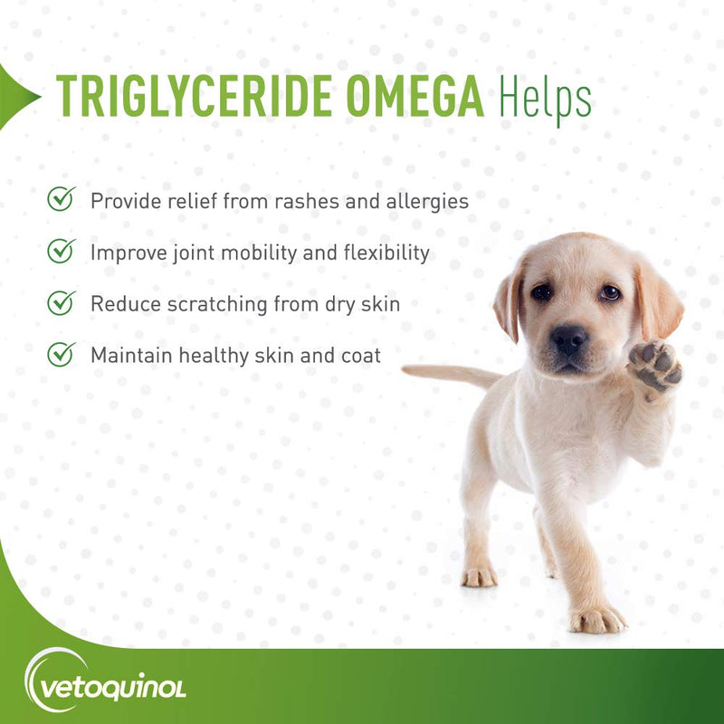 Vetoquinol Triglyceride Omega Dog Supplement Capsules, Large and Giant-Breed: 80+ lbs 60 Capsules - PawsPlanet Australia