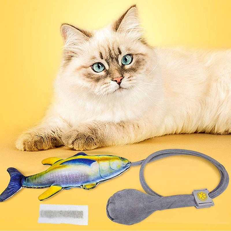 Moving Interactive Fish Cat Toy, Realistic Plush Fish Cat Toy Catnip Kicker Toys, Funny Interactive Pets Pillow Chew Bite Kick Supplies for Cat - PawsPlanet Australia