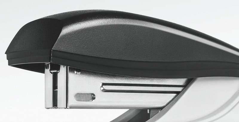 Leitz NeXXt office stapler made of metal, for 30 sheets, ergonomic design with refill indicator, including staples, black, 55000095 cardboard packaging - PawsPlanet Australia