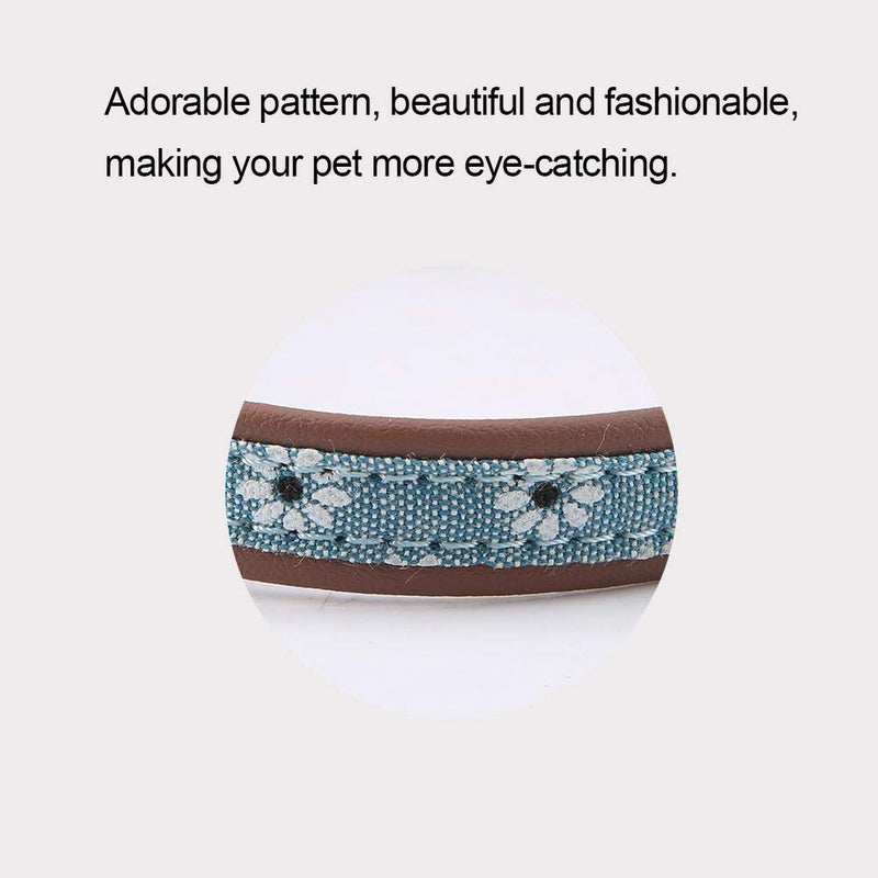 Pssopp Adjustable Soft PU Dog Collar Cute Floral Pattern Dog Collars Quick Release Dog and Puppy Collar Cat Safety Breakaway Collar for Small Medium Large Dogs(XS) XS - PawsPlanet Australia