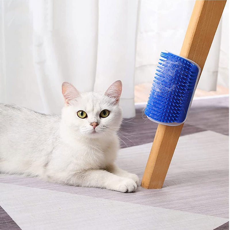Sxhdff Cat Self Groomer, Cat Brush with Catnip, Cat Self Groomer, Cat Corner Massage Brush, with Catnip Bag Mounting Screws and Double-Sided Adhesive Tape - PawsPlanet Australia