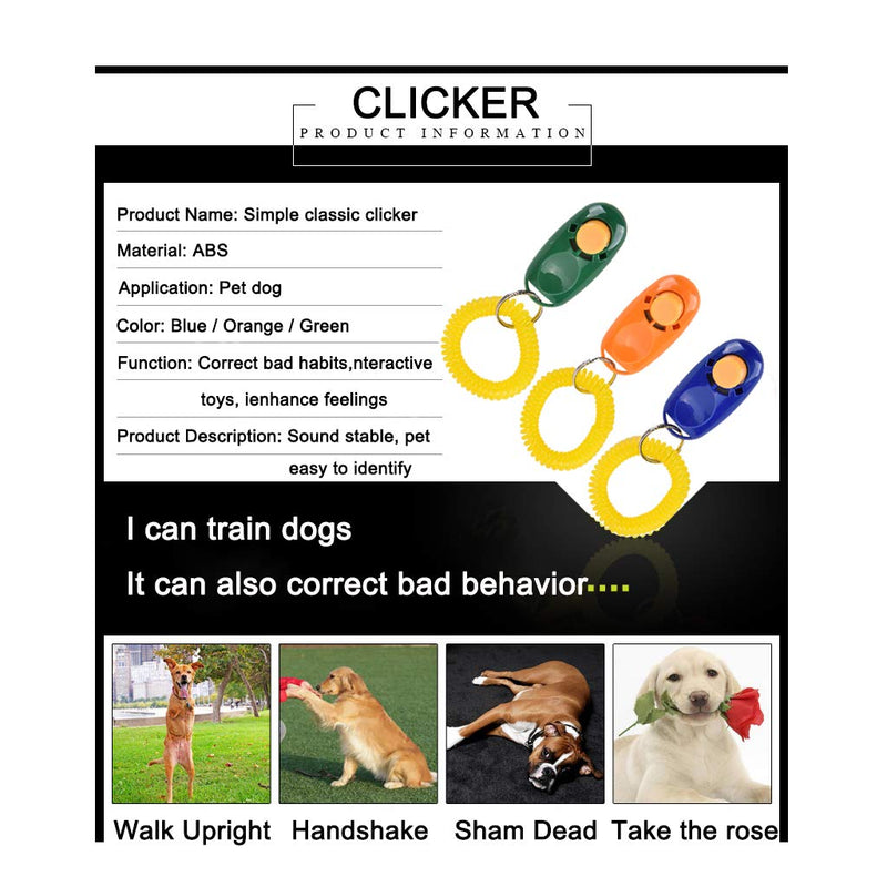 Zkovecen 3 Pcs Dog Clicker Dog Training Clicker I-Click Clicker with Adjustable Wrist Strap for Pet Dog Cat Training Clickers - PawsPlanet Australia