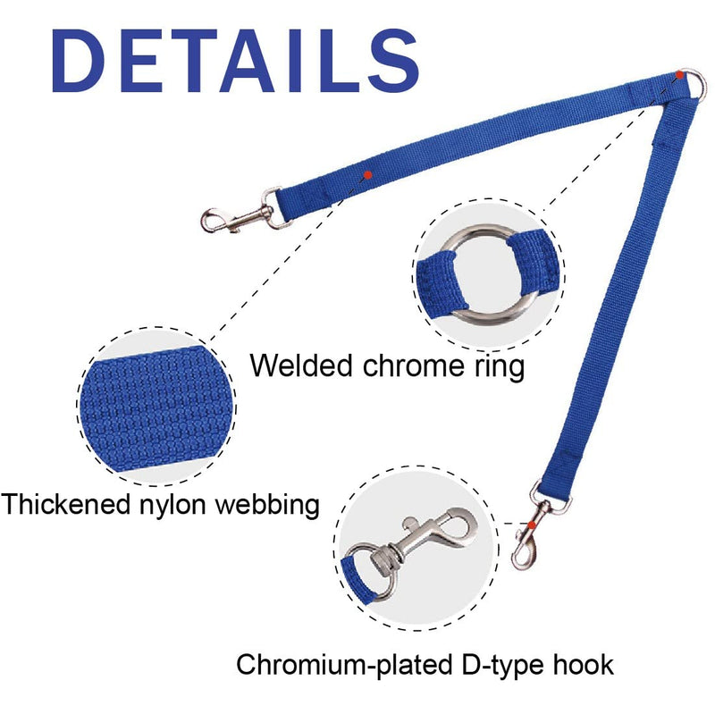 Double dog leash, dog leash for two dogs, double leash, no tangles, suitable for small dogs, for 2 dogs for walking, training and jogging, blue - PawsPlanet Australia