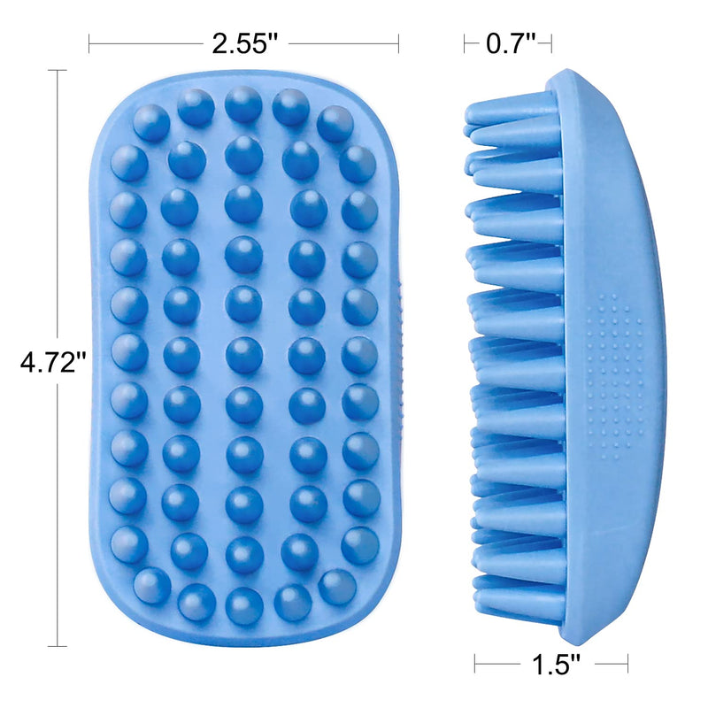 Dog Bath Brush,Rubber Dog Shampoo Grooming Brush, Silicone Dog Shower Wash Curry Brush, Pet Scrubber for Short Long Haired Dogs Cats Massage Comb, Soft Shedding Bathing Brush Removes Loose & Shed Fur - PawsPlanet Australia