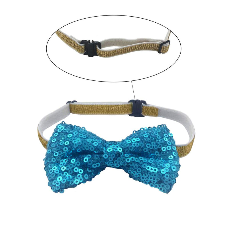 POSAPET Cat Dog Birthday Hat and Bow Tie Collar Set Pet Birthday Party Supplies Blue - PawsPlanet Australia