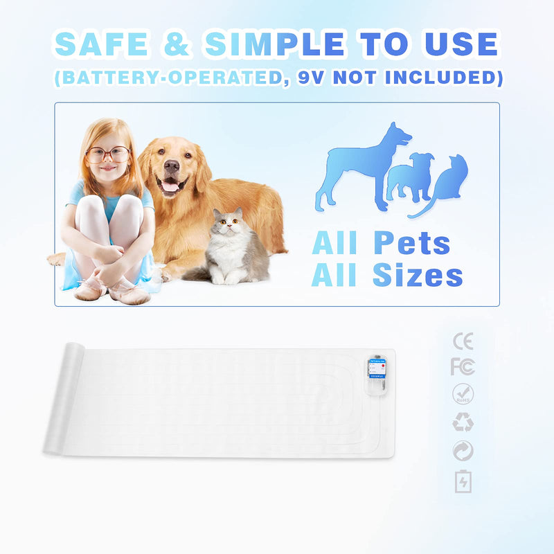 SEERWAY Scat Pet Shock Mat Indoor Upgraded, Safe Shock Training Pads for Dogs and Cats, Electric Repellent Zap Mat Keeps Pets Off Couch, Sofa, Counter, 3 Training Modes One Piece 60"x 12" - PawsPlanet Australia
