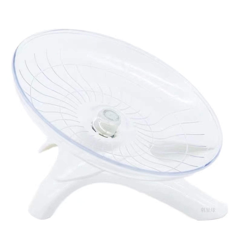 Qielie Hamster Flying Saucer Silent Running Wheel Quiet Hamster Exercise Wheel for Hamsters, Gerbils, Mice, Hedgehog and Other Small Pets . White - PawsPlanet Australia