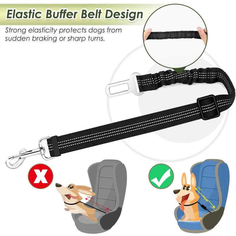 SlowTon Dog Harness with Seat Belt for Car, Double Layer Breathable Latex Mesh Puppy Harness, Regular Safety Harness Dog for All Everyday Sports (Green, M) Green - PawsPlanet Australia